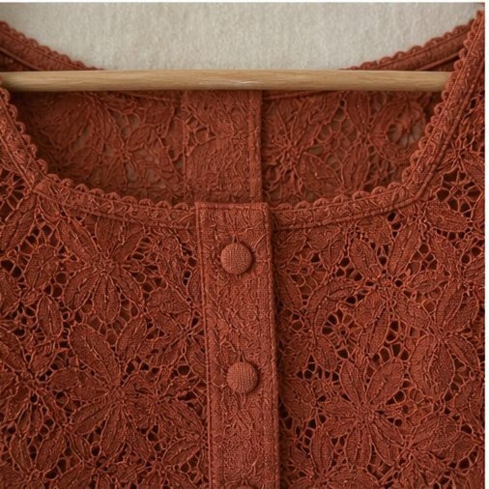 Rust Button Blouse - Picture 4 of 6